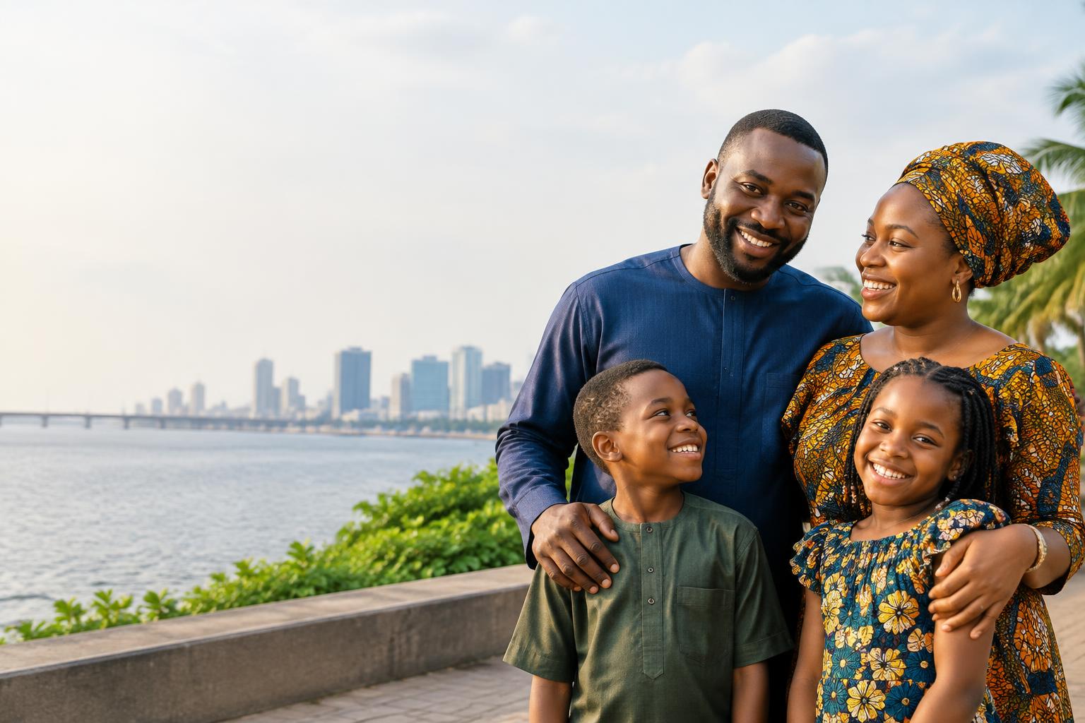 Nigerian family enjoying time together